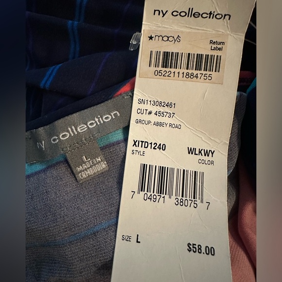 NY Collection stripe maxi dress size L - Picture 7 of 9